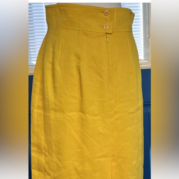 ESCADA By Margaretha Ley Womens Linen/Wool Blend Skirt Lined Rear Zip Sz 38 NWOT - Picture 4 of 10